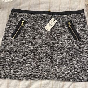 Express Black and Gray Mini Skirt with Zipper Details